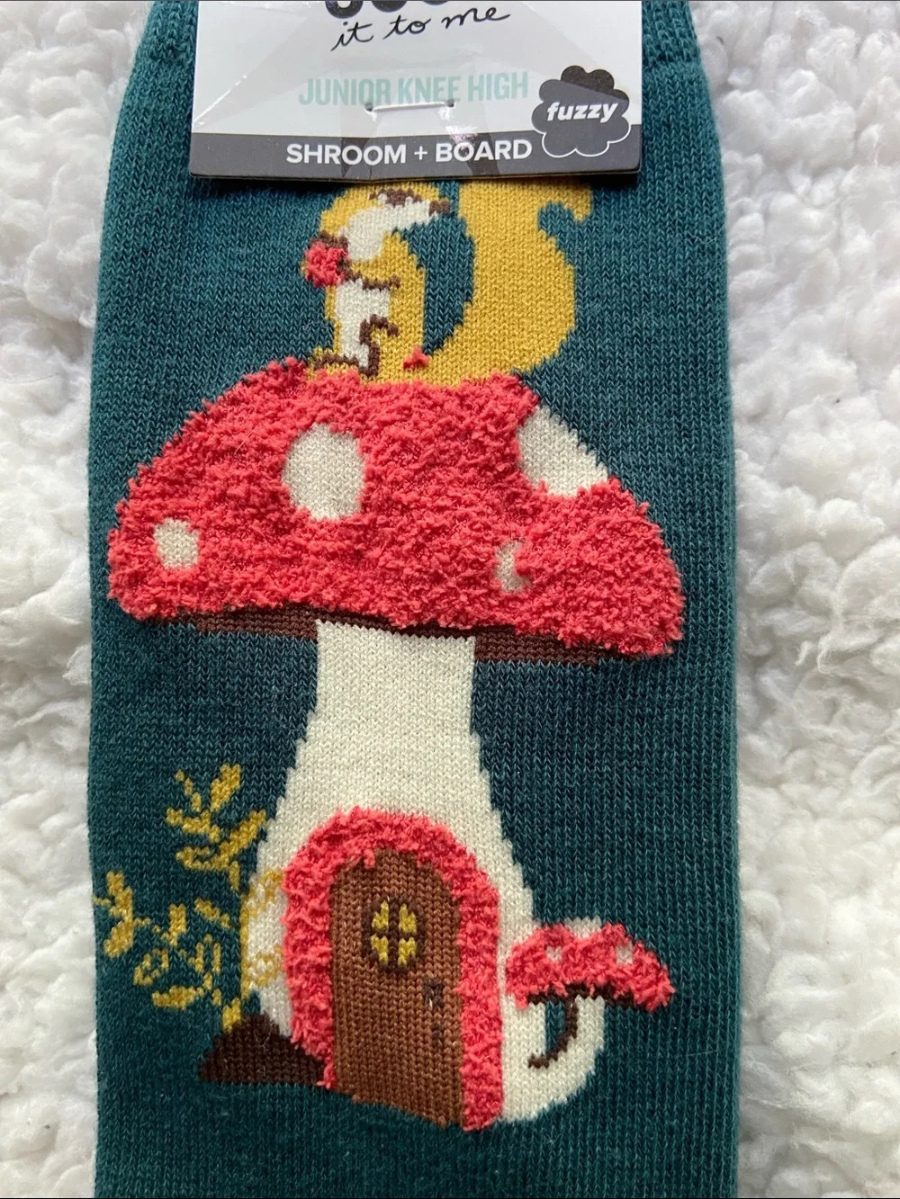 NWT Sock It To Me Shroom + Board Junior Knee High Mushroom Socks Shoe Size 1-5